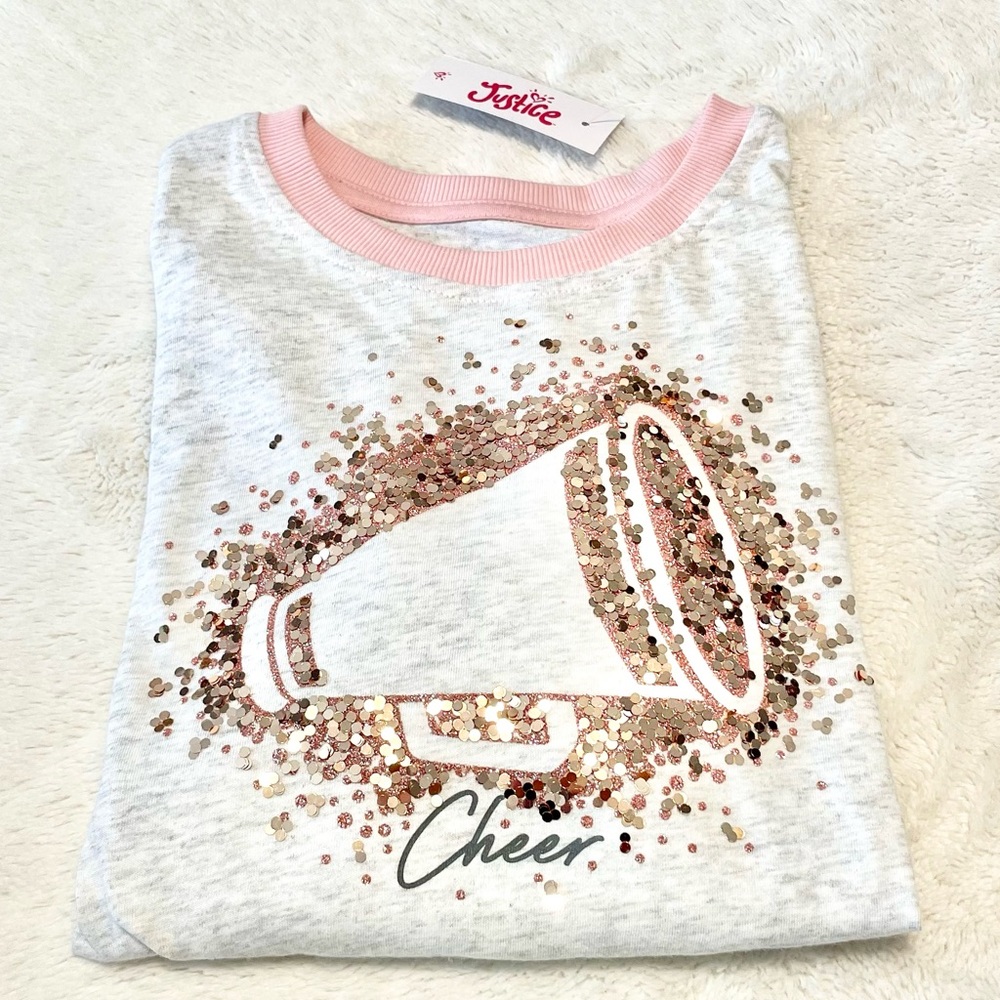 🆕Girls Justice Sequin CHEER Graphic Long Sleeve Tee - Picture 12 of 13